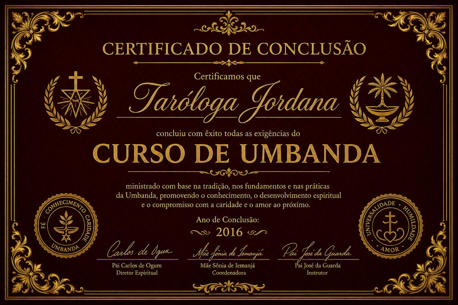 Certificado: Curso de Umbanda